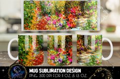 Watercolor Flowers Mug Sublimation | Floral Mug Sublimation Product Image 1