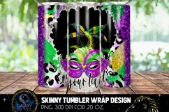 Afro Messy Bun Mardi Gras Tumbler Sublimation Design Product Image 2