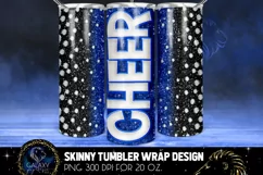 Blue Cheer Glitter Tumbler Sublimation, Tumbler Design PNG Product Image 1
