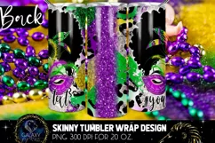 Afro Messy Bun Mardi Gras Tumbler Sublimation Design Product Image 4