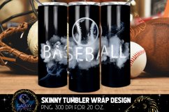 Smoke Text Baseball Ball Tumbler Sublimation Design Product Image 1