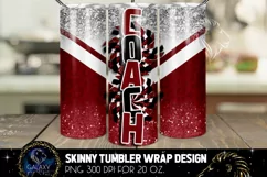 Cheer Coach Tumbler Sublimation Design PNG, Maroon White Product Image 1