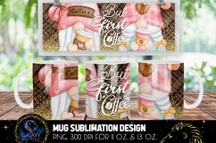 Coffee Gnome Mug Sublimation | But First Coffee Mug Design Product Image 2