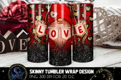 Gnome Valentines day Tumbler Sublimation, Tumbler Design Product Image 1