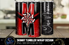 Add Name Cheer Mom Tumbler Sublimation, Red Black Tumbler Product Image 1
