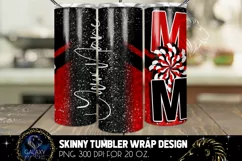 Add Name Cheer Mom Tumbler Sublimation, Red Black Tumbler Product Image 2