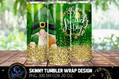 Gnome St Patricks Day 20 Oz. Skinny Tumbler Wrap Sublimation Product Image 3