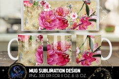 Watercolor Flowers Mug Sublimation | Floral Mug Sublimation Product Image 1