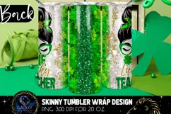 One Lucky Teacher Messy Bun Tumbler Sublimation Design Product Image 2