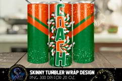 Orange Green Coach Cheer Tumbler Sublimation Design PNG Product Image 1