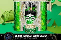 One Lucky Teacher Mama Tumbler Sublimation Designs Product Image 5