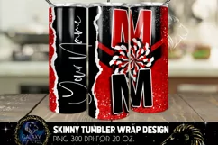Add Name Cheer Mom Tumbler Sublimation, Red Black Tumbler Product Image 1