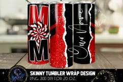 Add Name Cheer Mom Tumbler Sublimation, Red Black Tumbler Product Image 2