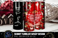 Gnome Valentines day Tumbler Sublimation, Tumbler Design Product Image 1