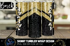 Black & Gold Coach Cheer Tumbler Sublimation Design PNG Product Image 2