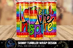 Teacher Pop it Fidget 20 Oz. Skinny Tumbler Wrap Sublimation Product Image 2