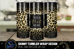 Leopard Gold Glitter 20 Oz. Skinny Tumbler Wrap Sublimation Product Image 2