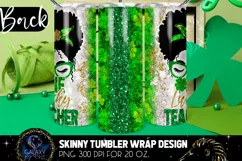 One Lucky Teacher Afro Messy Bun Tumbler Sublimation Design Product Image 2