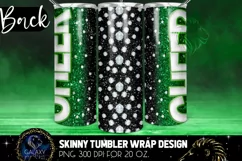 Green Cheer Glitter Tumbler Sublimation, Tumbler Design PNG Product Image 4