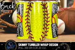 Softball Mom 20 Oz. Skinny Tumbler Wrap Sublimation Product Image 2