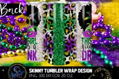 Afro Messy Bun Mardi Gras Tumbler Sublimation Design Product Image 4
