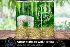 Gnome St Patricks Day 20 Oz. Skinny Tumbler Wrap Sublimation Product Image 3