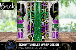 Afro Messy Bun Mardi Gras Tumbler Sublimation Design Product Image 3