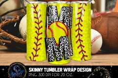 Softball Mom 20 Oz. Skinny Tumbler Wrap Sublimation Product Image 1