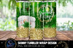 Gnome St Patricks Day 20 Oz. Skinny Tumbler Wrap Sublimation Product Image 5