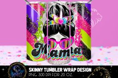 Unicorn Mama 20 Oz. Skinny Tumbler Wrap Sublimation Design Product Image 1