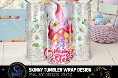 Gnome Happy Easter 20 Oz. Skinny Tumbler Wrap Sublimation Product Image 1