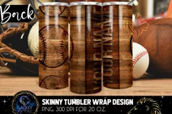 Wood Baseball Ball Tumbler Sublimation Design Product Image 2