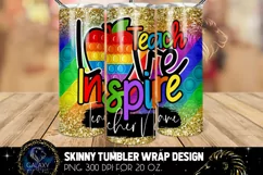 Teacher Pop it Fidget 20 Oz. Skinny Tumbler Wrap Sublimation Product Image 3