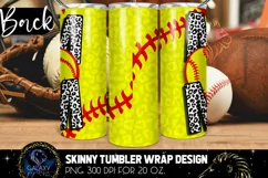 Softball Mom 20 Oz. Skinny Tumbler Wrap Sublimation Design Product Image 2