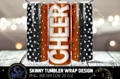 Orange Cheer Glitter Tumbler Sublimation, Tumbler Design PNG Product Image 2