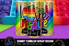 Teacher Pop it Fidget 20 Oz. Skinny Tumbler Wrap Sublimation Product Image 1