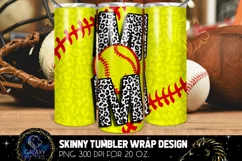 Softball Mom 20 Oz. Skinny Tumbler Wrap Sublimation Design Product Image 1