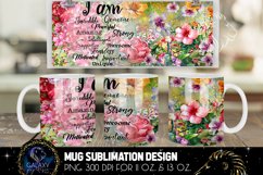 Watercolor Flowers Mug Sublimation | Positive Confirmations Product Image 1