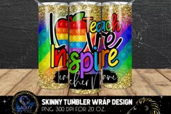 Teacher Pop it Fidget 20 Oz. Skinny Tumbler Wrap Sublimation Product Image 2