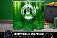 Gnome St Patricks Day 20 Oz. Skinny Tumbler Wrap Sublimation Product Image 3