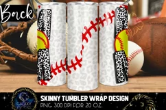 Softball Mom 20 Oz. Skinny Tumbler Wrap Sublimation Design Product Image 2