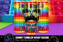 Just Poppin 20 Oz. Skinny Tumbler Wrap Sublimation Design Product Image 2