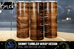 Wood Basketball Ball Tumbler Sublimation Design Product Image 2