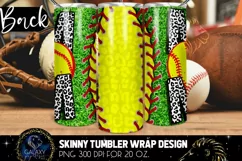 Softball Mom 20 Oz. Skinny Tumbler Wrap Sublimation Product Image 2
