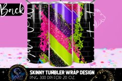 Neon Brush Strokes 20 Oz. Skinny Tumbler Wrap Sublimation Product Image 2