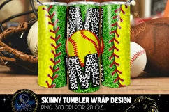 Softball Mom 20 Oz. Skinny Tumbler Wrap Sublimation Product Image 1