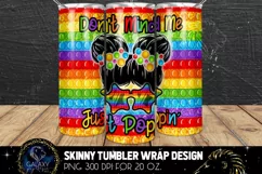 Just Poppin 20 Oz. Skinny Tumbler Wrap Sublimation Design Product Image 1