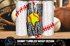 Softball Mom 20 Oz. Skinny Tumbler Wrap Sublimation Design Product Image 1