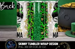 One Lucky Mama Messy Bun Tumbler Sublimation Design Product Image 2