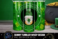 Gnome St Patricks Day 20 Oz. Skinny Tumbler Wrap Sublimation Product Image 3